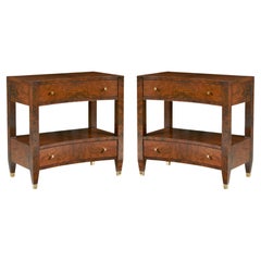 Pair of Modern Burl Nightstands