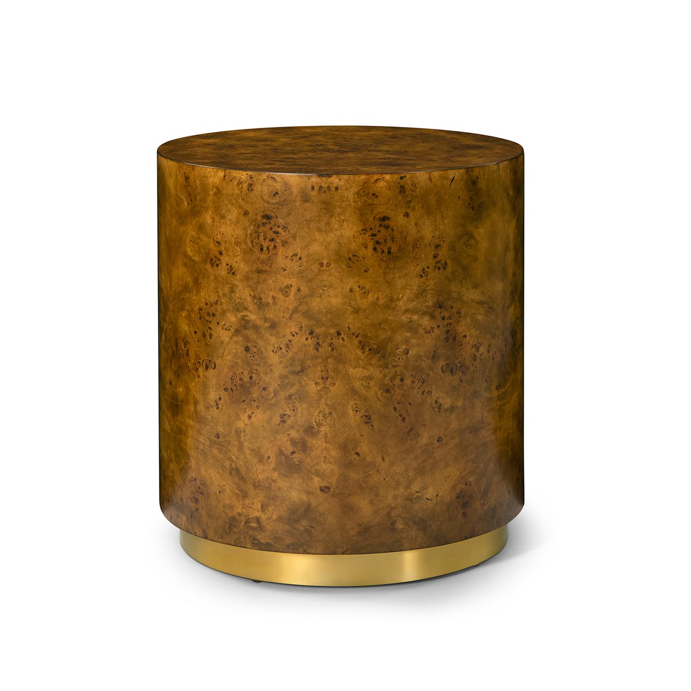 Pair of Modern Burl Round Accent Tables Neuf - En vente à Westwood, NJ