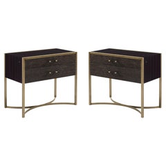 Pair of Modern Cerused Nightstands