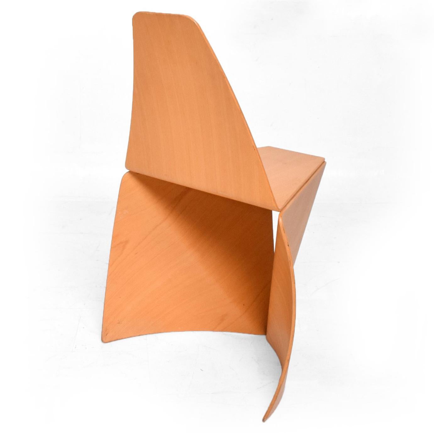 JAPANESE Uber Modern Stackable Side Chairs in Bent Plywood Style of Sori Yanagi 3