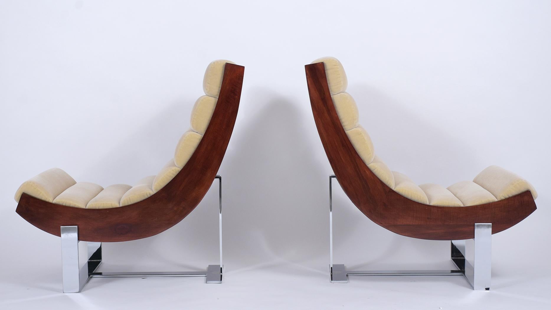 Pair of Modern Channel Lounge Chairs 2