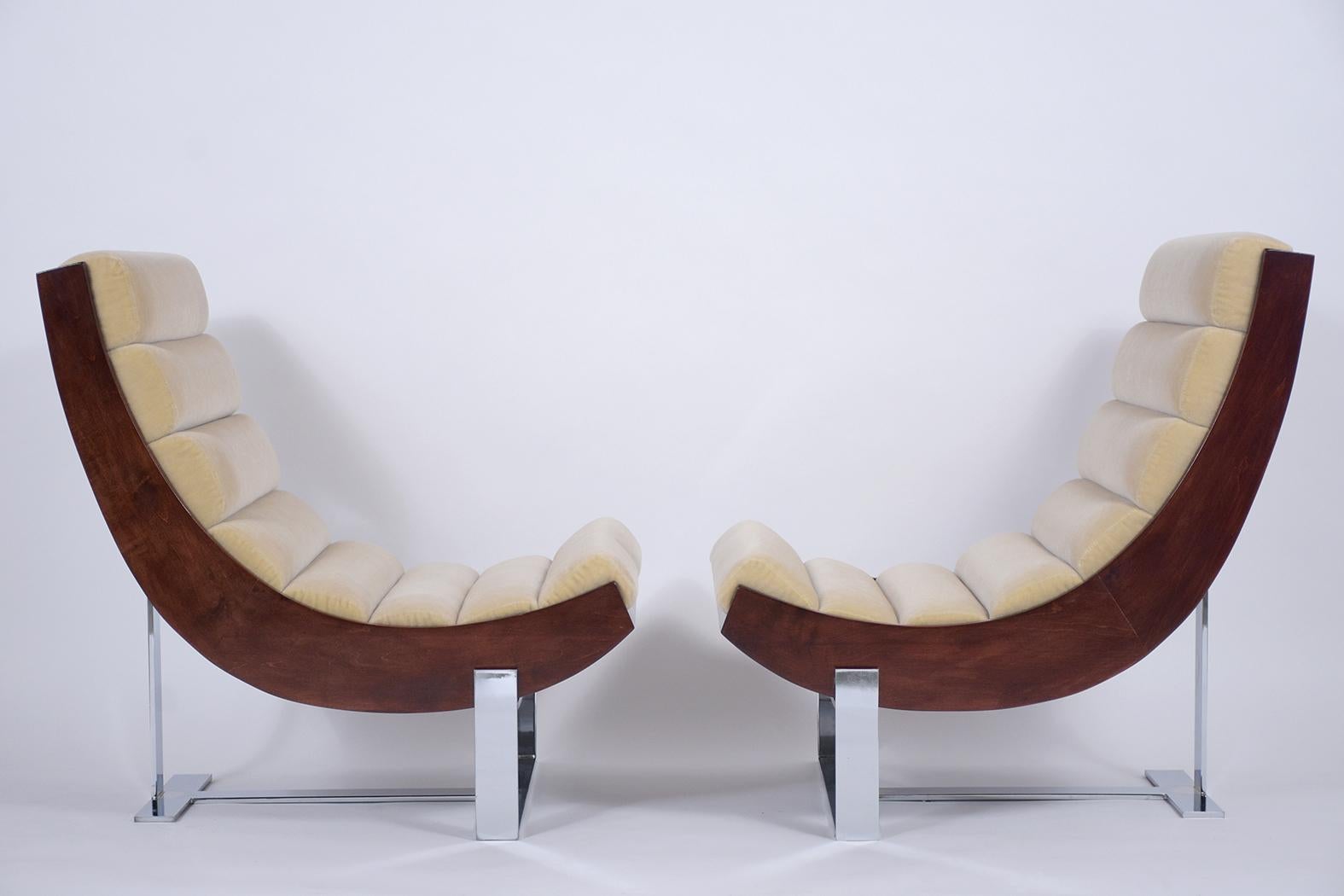 Pair of Modern Channel Lounge Chairs 7