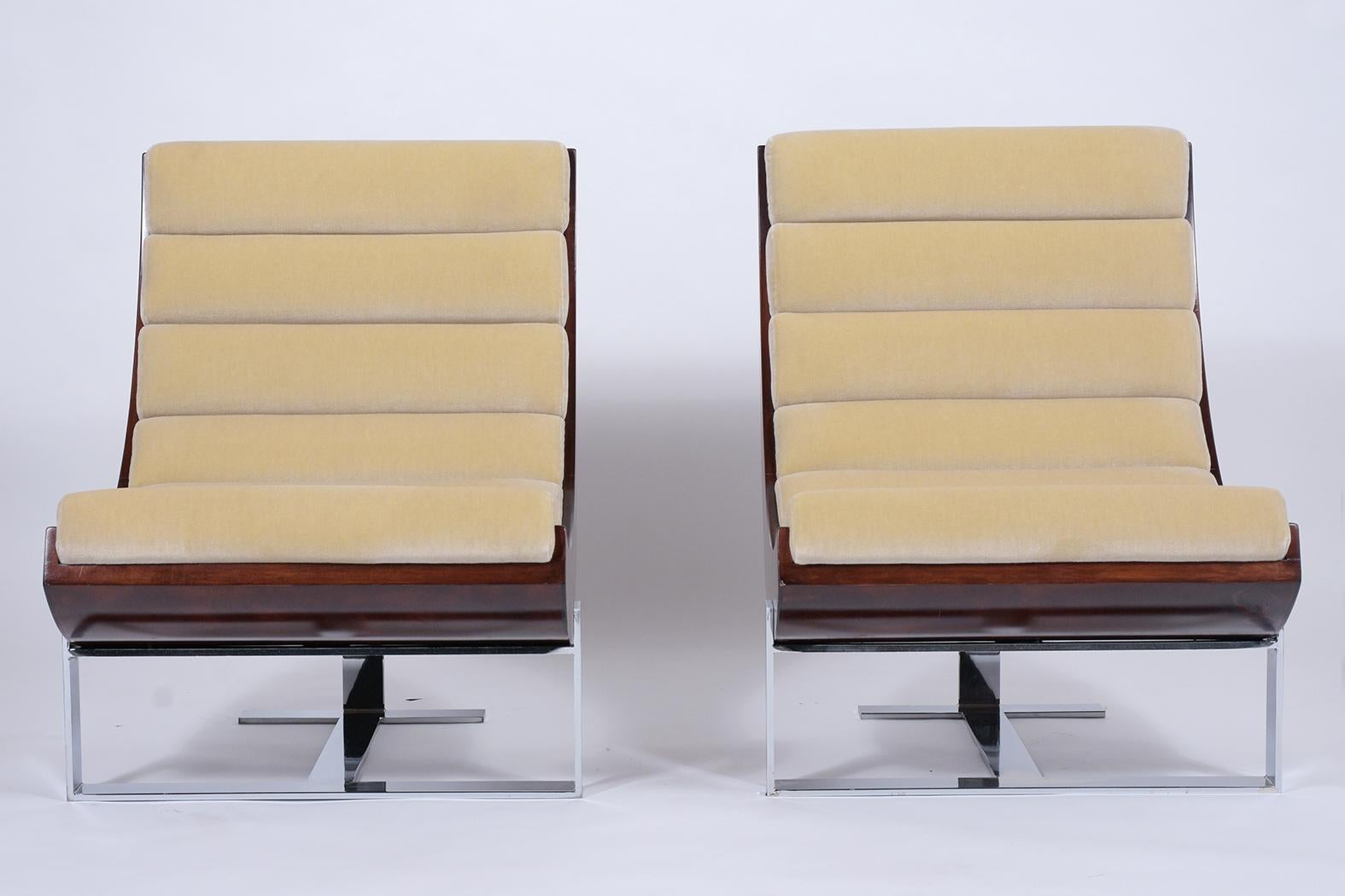 American Pair of Modern Channel Lounge Chairs