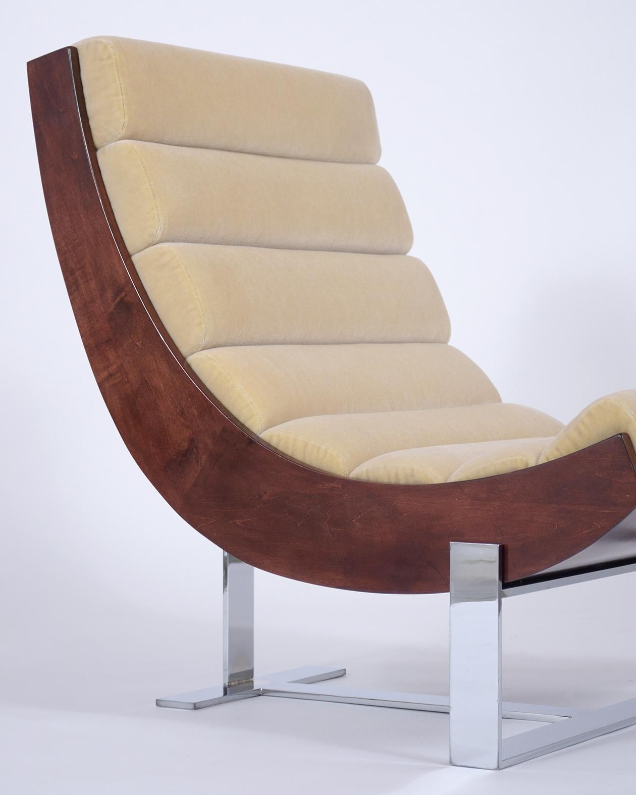 Late 20th Century Pair of Modern Channel Lounge Chairs