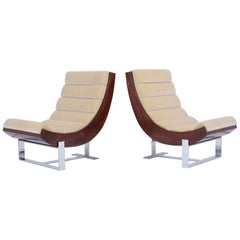 Pair of Modern Channel Lounge Chairs