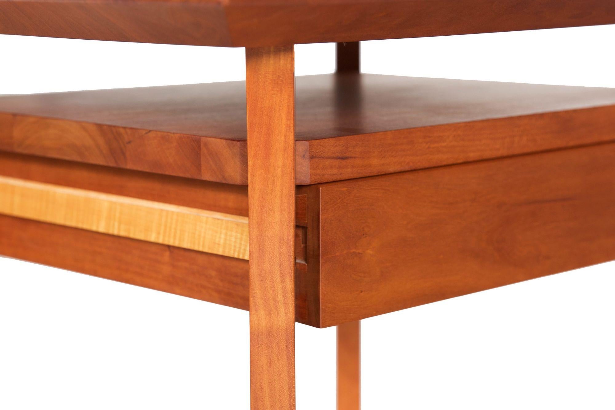Pair of Modern Cherry Nightstand Tables by Hardwood Artisans circa 2003
