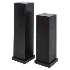 Modernes Classic-Säulenpaar in Eiche Schwarz von R&Y Augousti