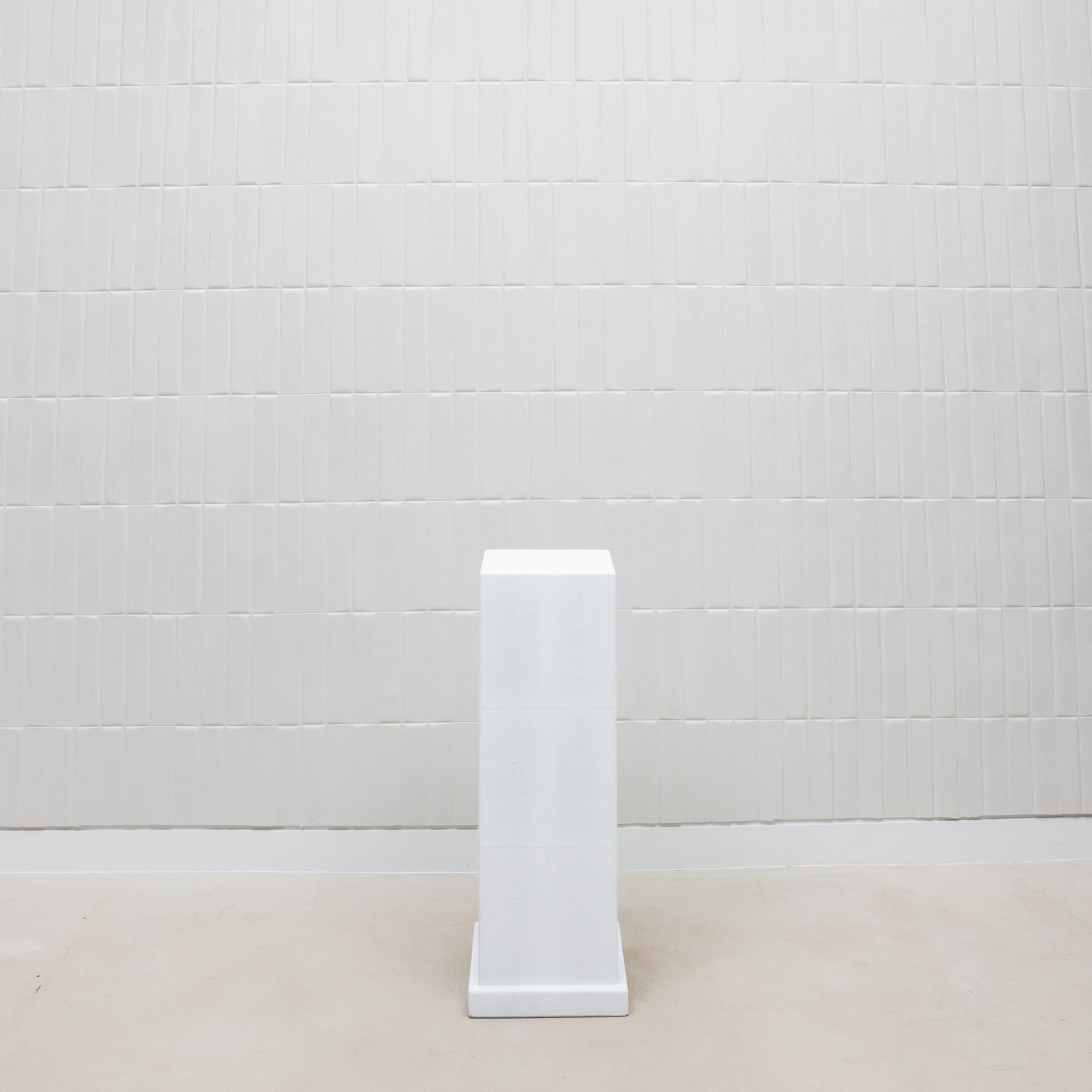 Paire de colonnes Modernity Classic en galuchat blanc par R&Y Augousti en vente 6