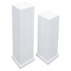 Paire de colonnes Modernity Classic en galuchat blanc par R&Y Augousti