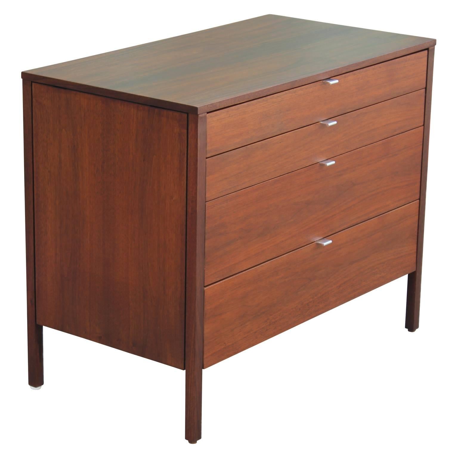 Pair of Modern Clean Lined Knoll Walnut Bachelor's Chests 2