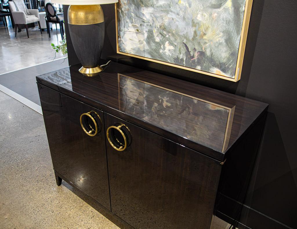 Brass Pair of Modern Commode Chests in High Gloss Lacquer Finish For Sale