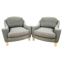 Retro Pair of Modern Contemporary Club Chairs by Pearson