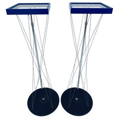 Pair of Modern Contemporary Tension Wire Pedestal Tables