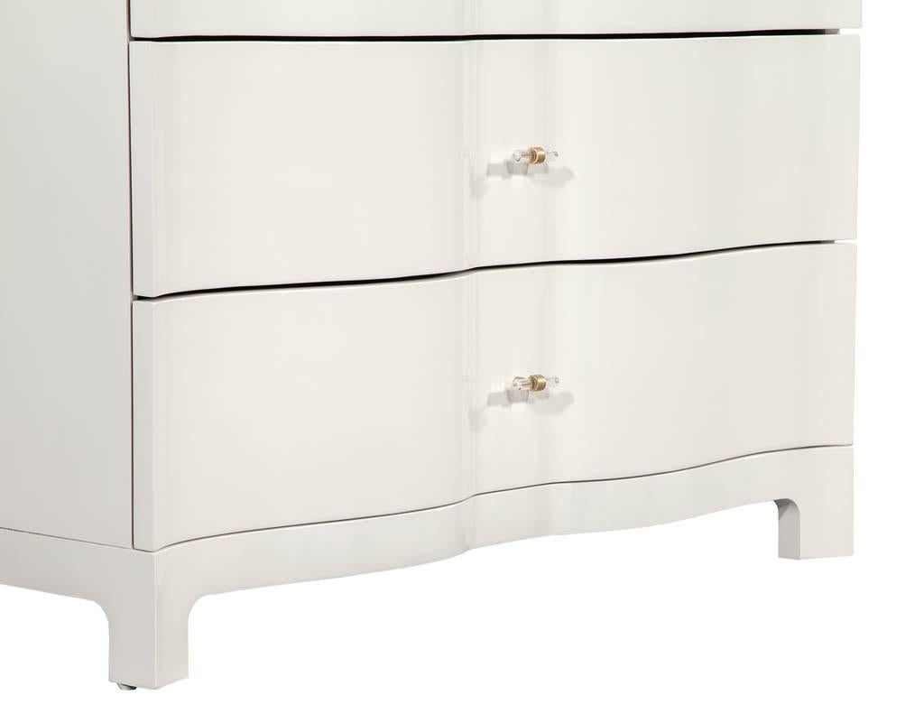 Pair of Modern Cream Chests with Curved Fronts For Sale 6