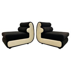 Paire de chaises longues curvilignes modernes