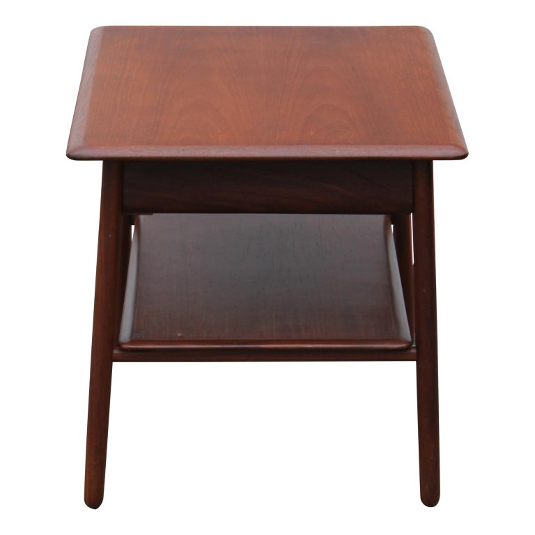 Pair of Modern Danish Teak Side or End Tables with Drawers at 1stDibs