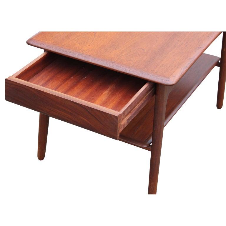 Pair of Modern Danish Teak Side or End Tables with Drawers at 1stDibs