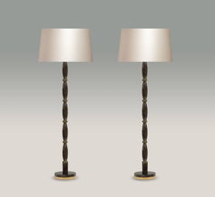 Moderne Stehlampen aus dunklem Bergkristall-Quarz, Paar