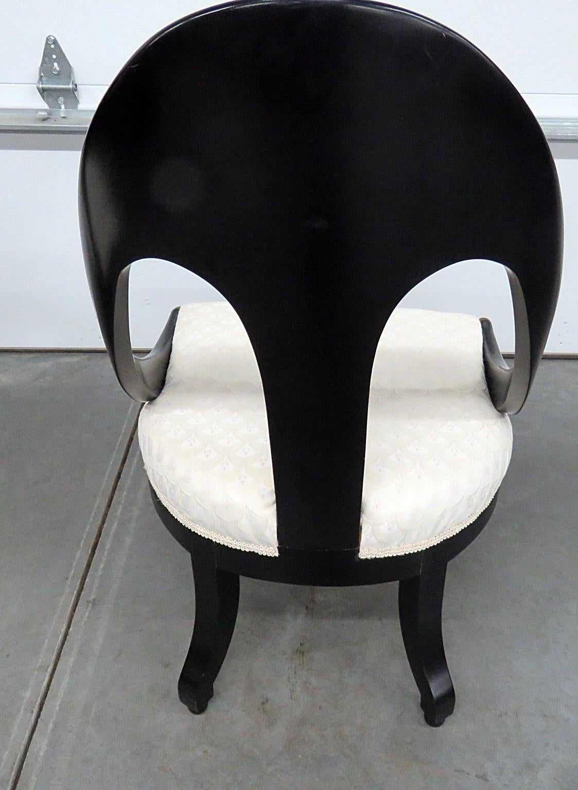 Pair of Modern Design Ebonized Club Chairs 6