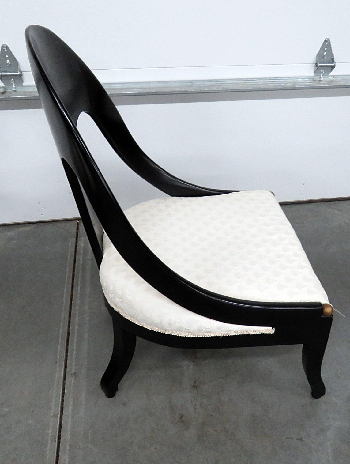 Pair of Modern Design Ebonized Club Chairs 7