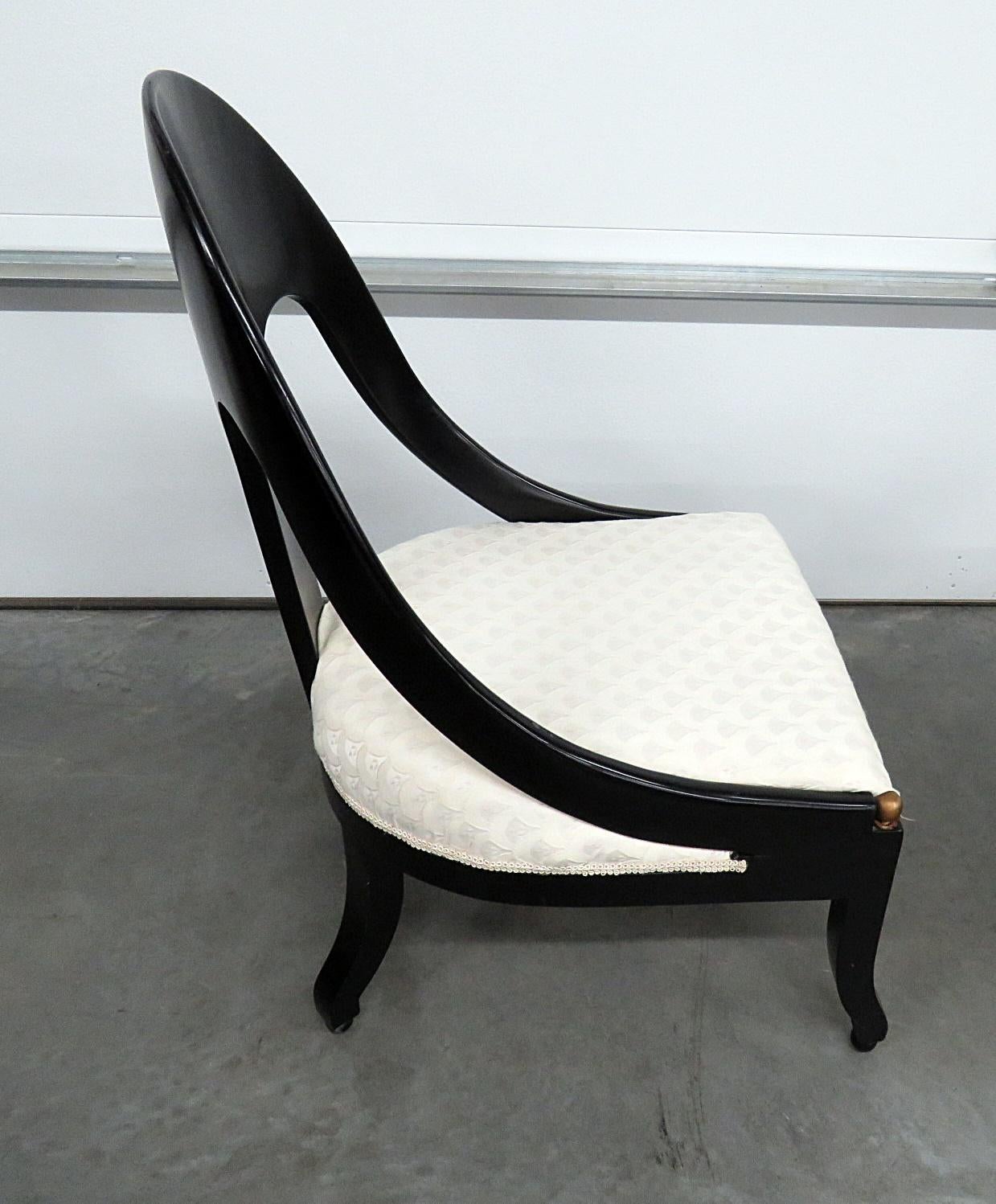 Pair of Modern Design Ebonized Club Chairs 2