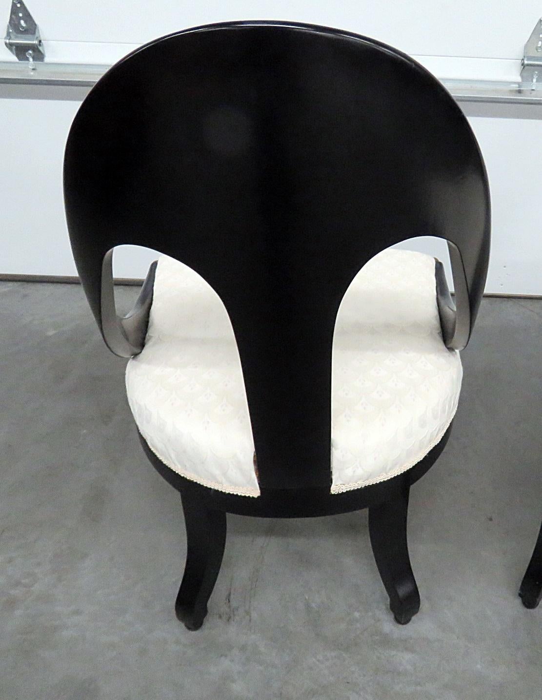 Pair of Modern Design Ebonized Club Chairs 3