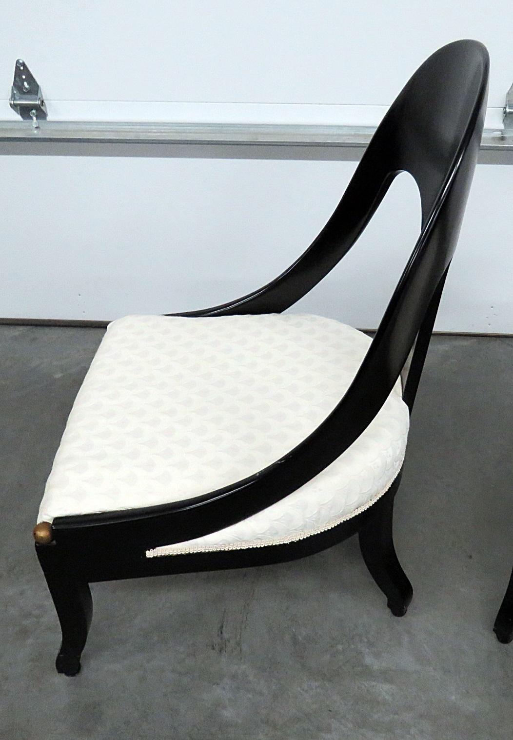 Pair of Modern Design Ebonized Club Chairs 4