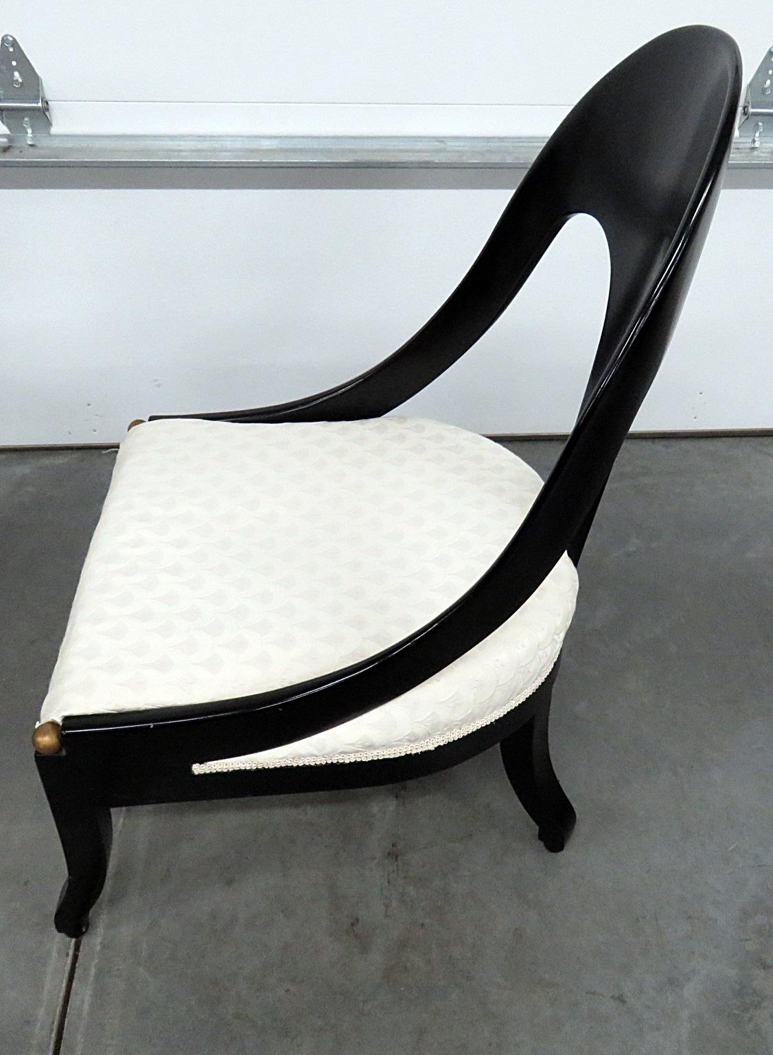 Pair of Modern Design Ebonized Club Chairs 5