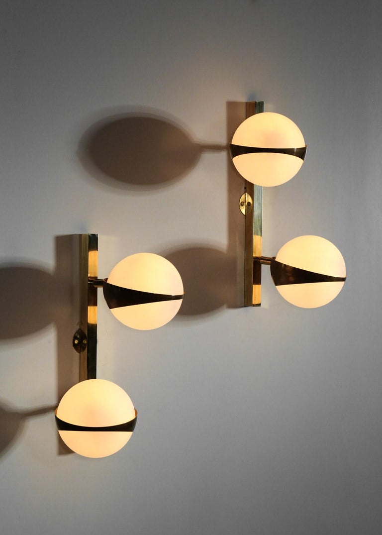 Modern Double Wall Light "Paloma" Stilnovo Style For Sale at 1stDibs
