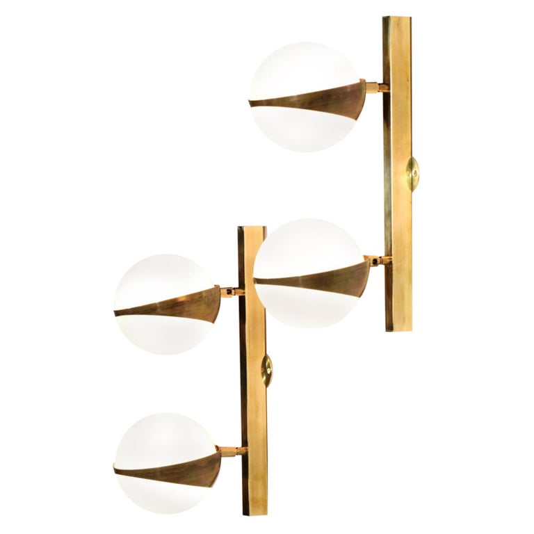 Modern Double Wall Light "Paloma" Stilnovo Style For Sale at 1stDibs