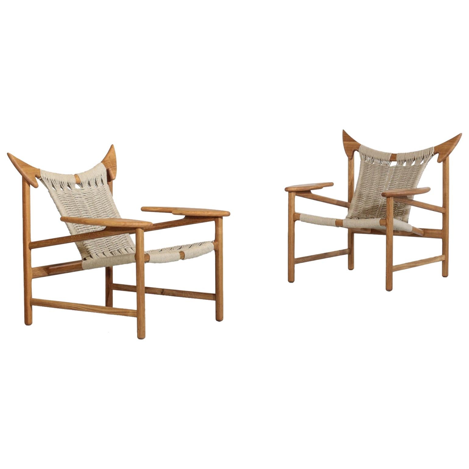 Pair of Modern Easy Chairs, Model "Bull" Handcrafted Danish Manufacture