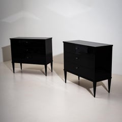 Pair of modern ebonized Commodes, 21st Century
