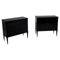 Pair of modern ebonized Commodes, 21st Century