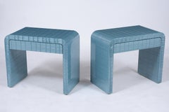 Pair of Modern Faux Alligator Nightstands