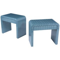 Pair of Modern Faux Alligator Nightstands