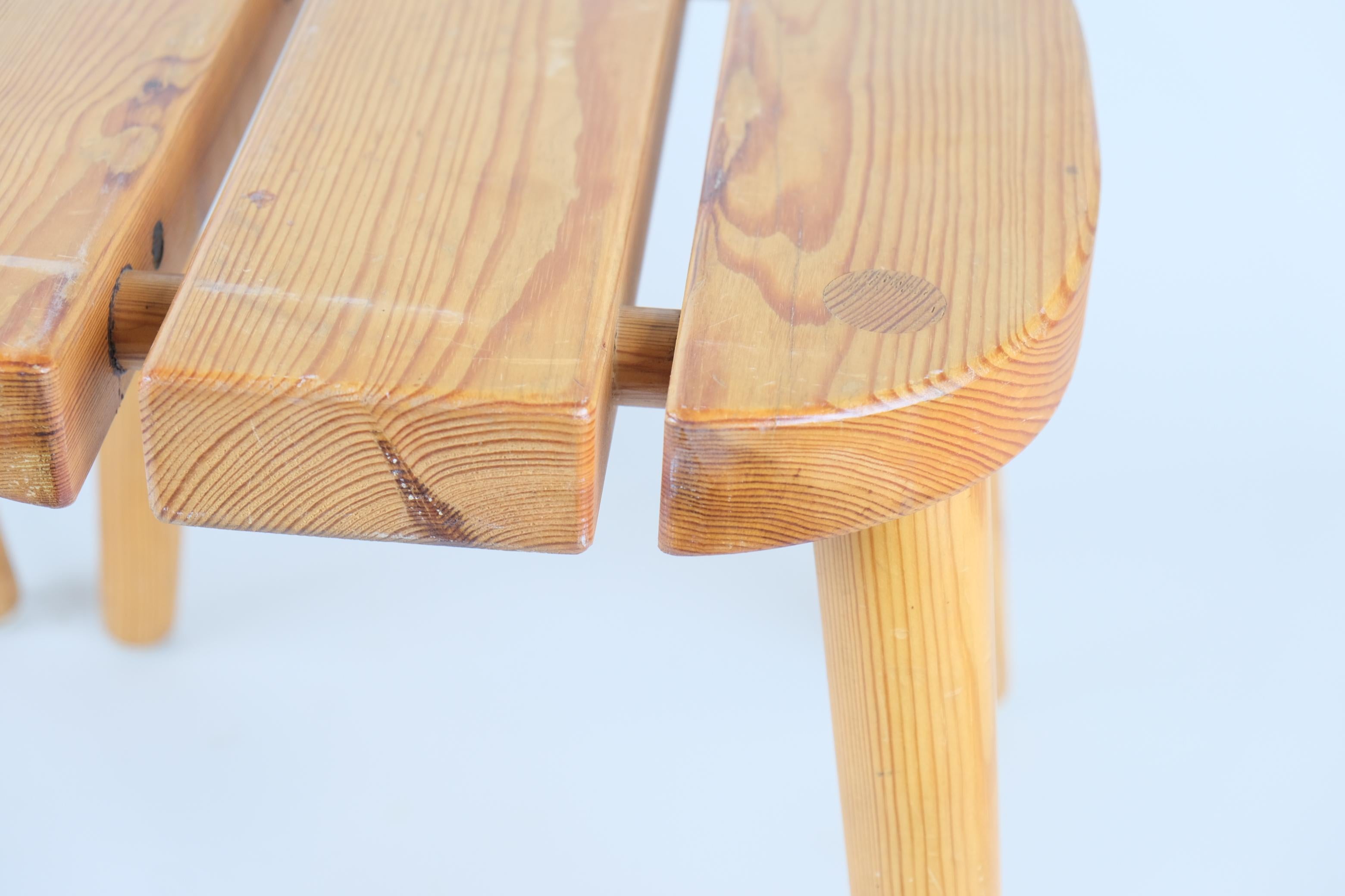 Late 20th Century Pair of Modern Finnish Sauna Stools in Pine, Finland 1970s For Sale