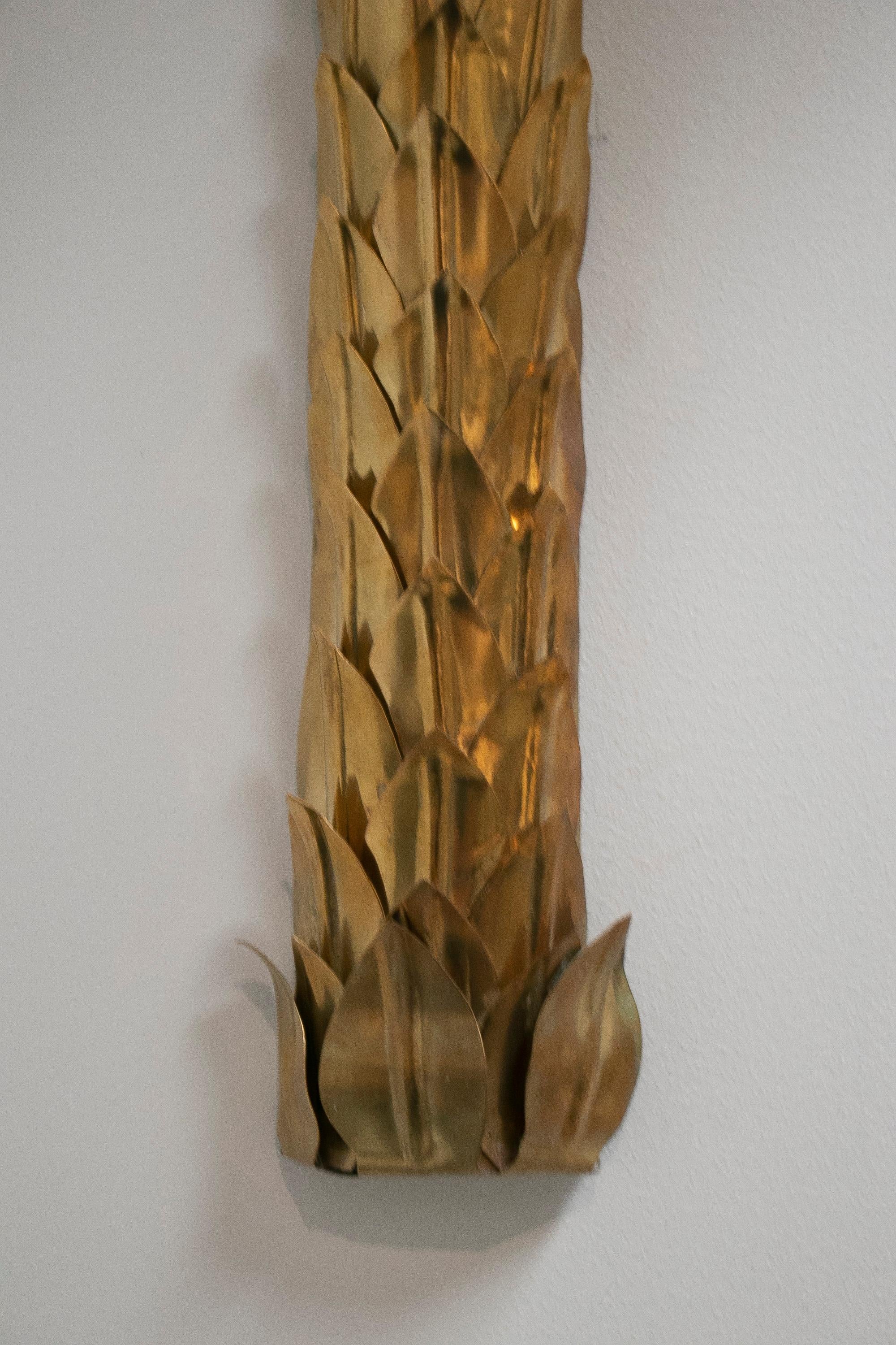 Pair of Modern French Bronze Palm Shaped Wall Lamp Shades or Ornaments 7