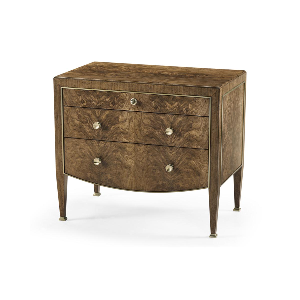 Vietnamese Pair of Modern French Walnut Nightstands For Sale