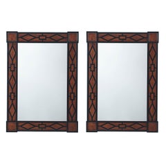 Pair of Modern Fretwork Mirrors