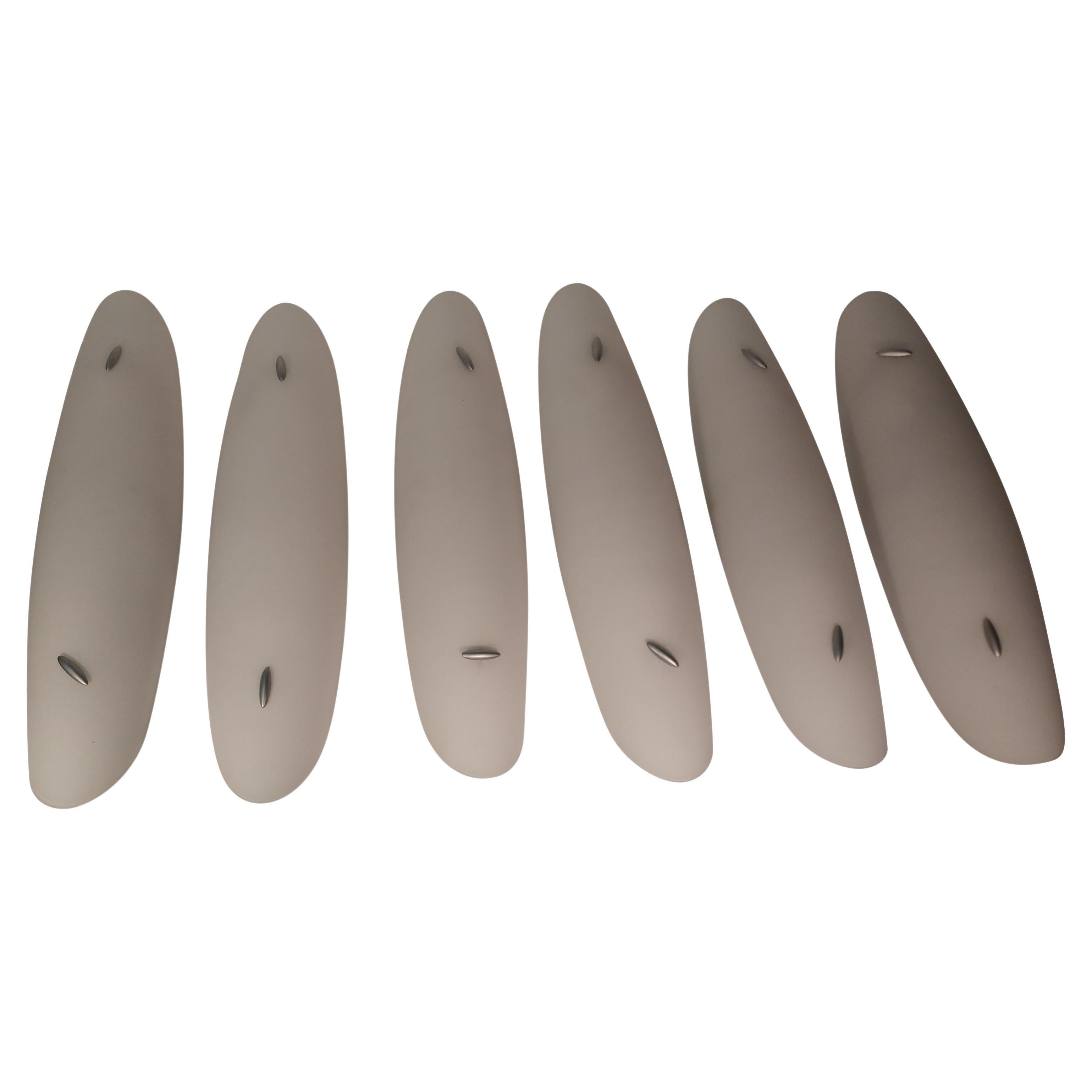Coppia di pareti allungate moderne bianche smerigliate  Applique