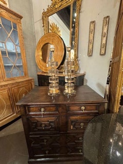 Pair of Modern "Fume" Colored Murano Glass and Brass Lamps