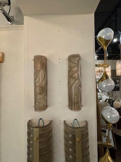 Pair of Modern Fume Colored Murano Glass Sconces