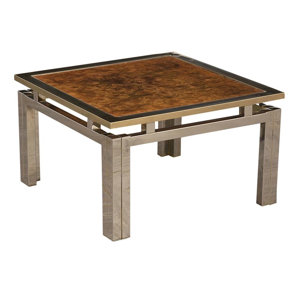 burled wood side table