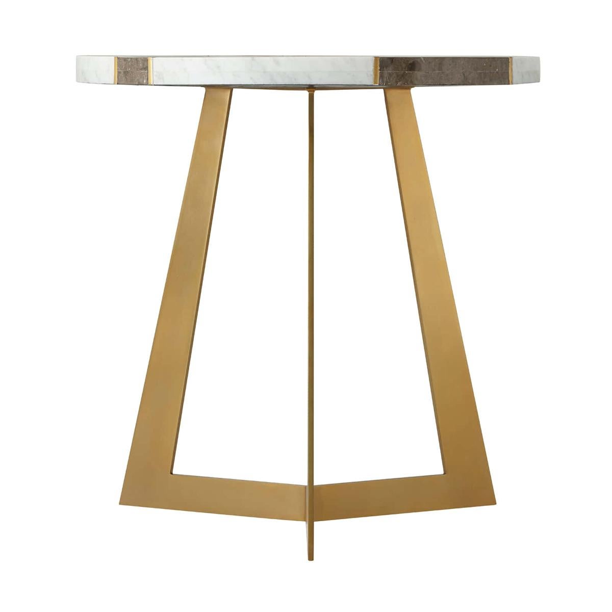 Steel Pair of Modern Geometric Side Tables For Sale