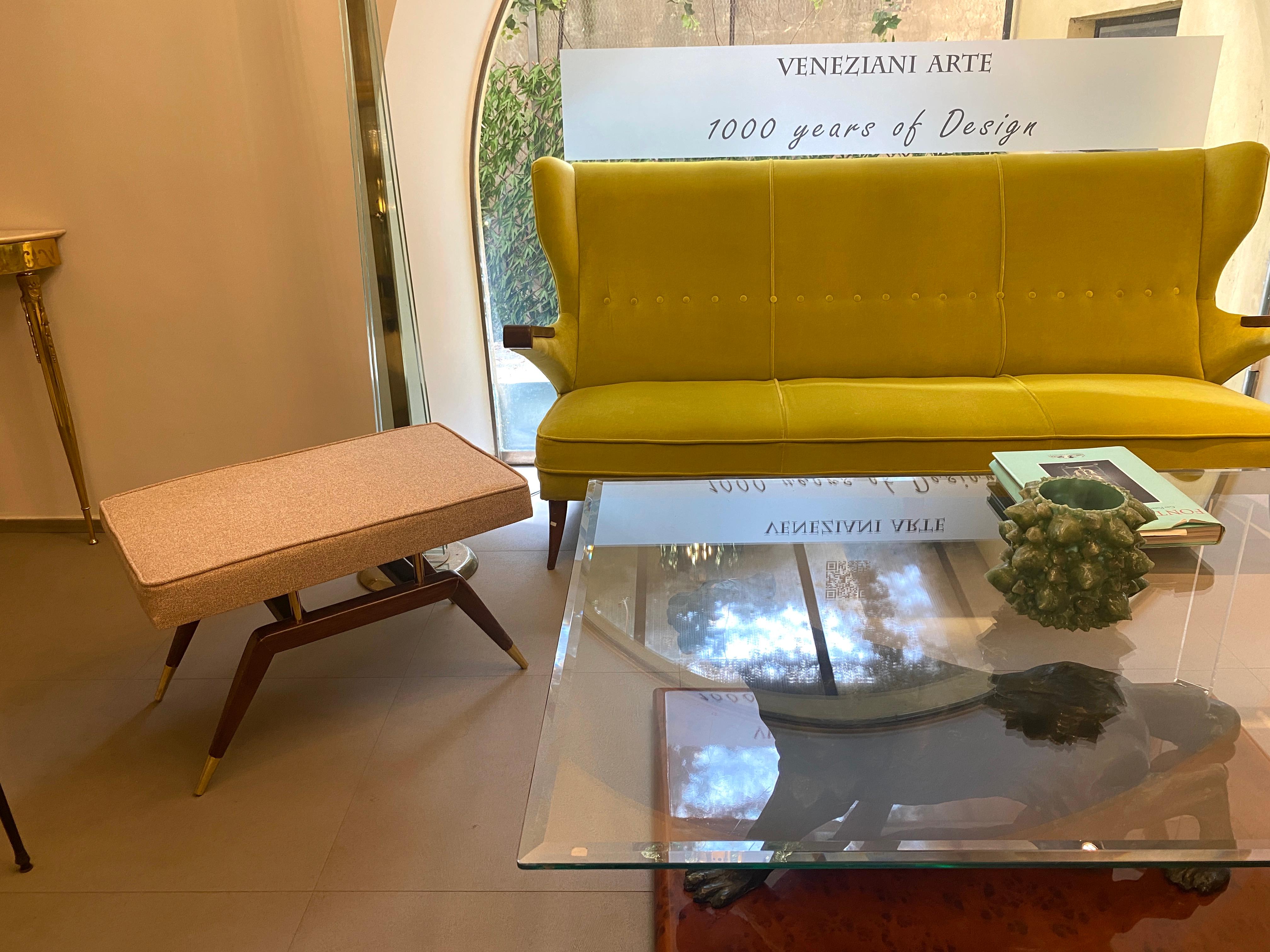 Italian Pair of Modern Gio Ponti Style Window Benches or Settees  For Sale