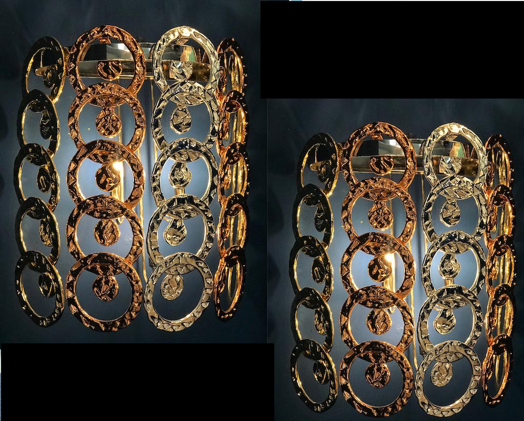Pair of Modern Giogali Murano Glass Sconces For Sale 7
