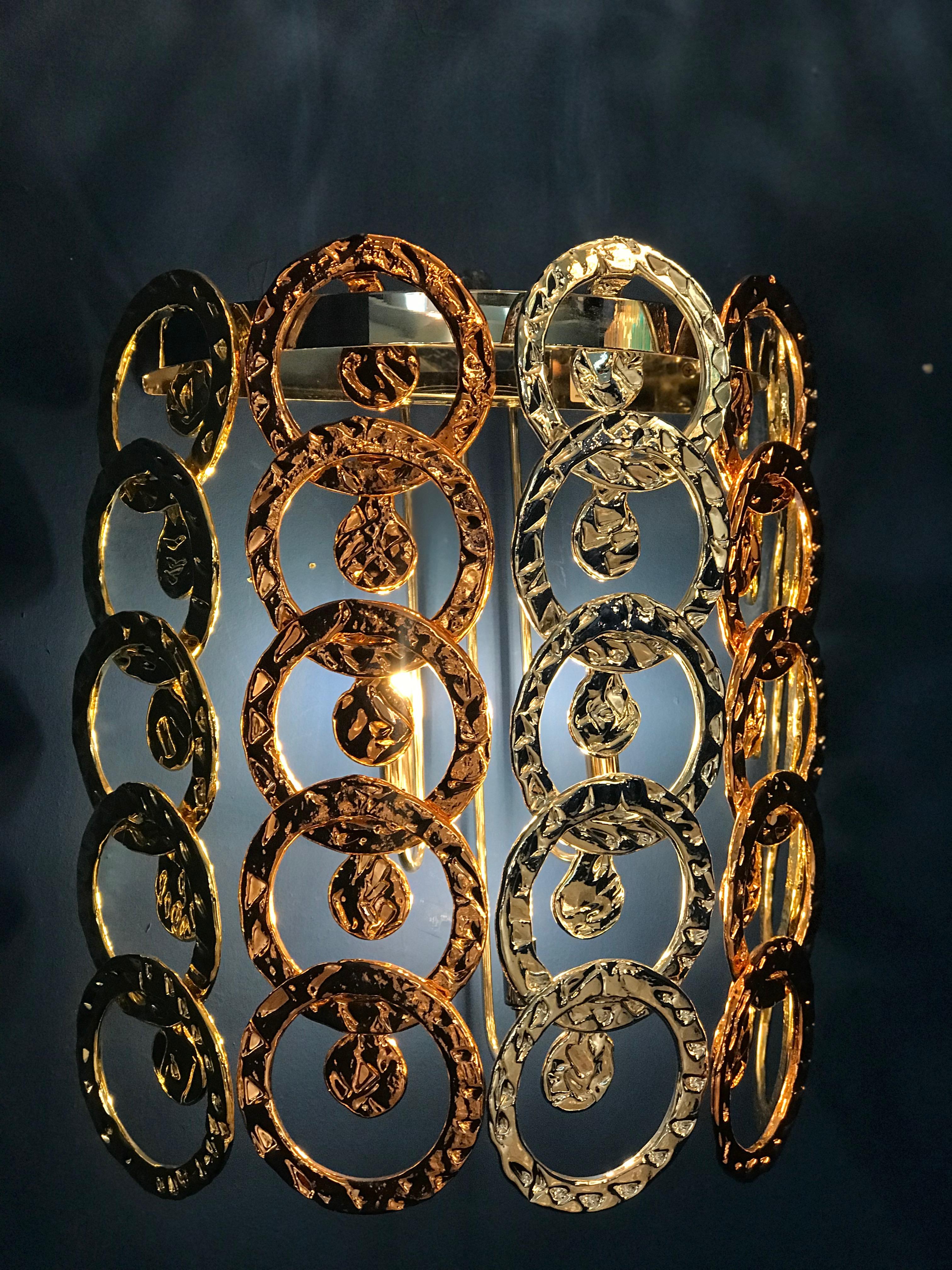 Contemporary Pair of Modern Giogali Murano Glass Sconces For Sale