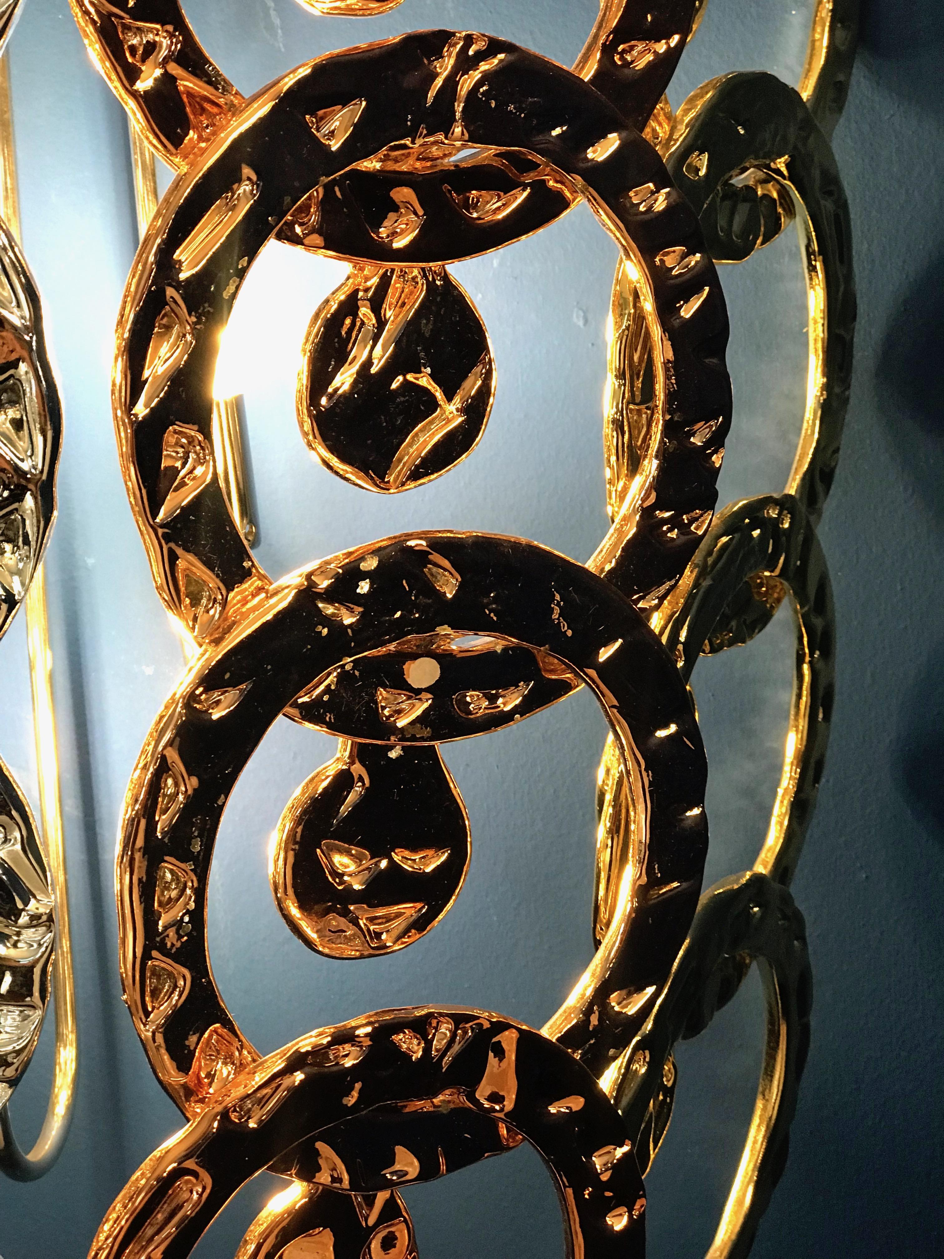 Art Glass Pair of Modern Giogali Murano Glass Sconces For Sale