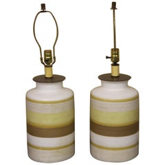 Pair of Modern Glazed Pottery Table Lamps