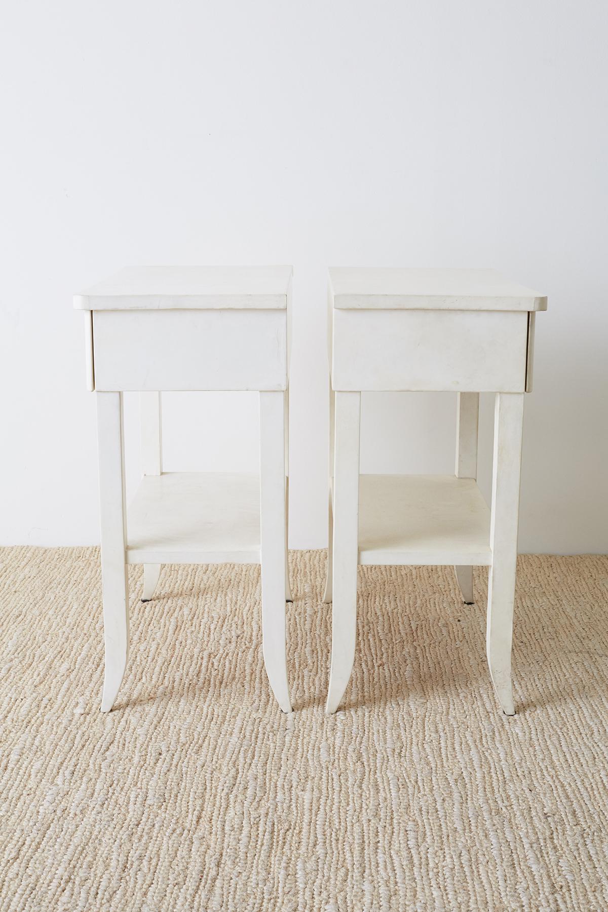 Pair of Modern Goatskin Nightstands or Tables 5